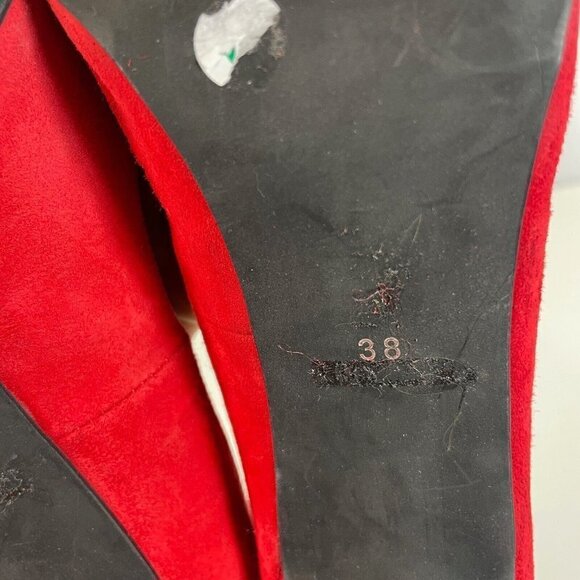 Jeffrey Campbell Womens Pointed Toe Velvet Stiletto Shoes Red 38 Y2k Pumps - Picture 8 of 10